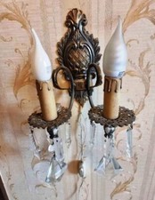 due applique gocce di cristallo vintage