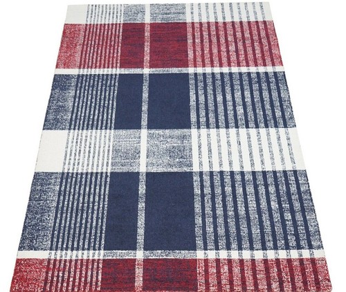 Tappeto 100 lana rosso blu - tappeto, 100%
