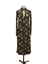 Abito Pinko $390 italiano nero/giallo Zumare Abito stampato jersey taglia small