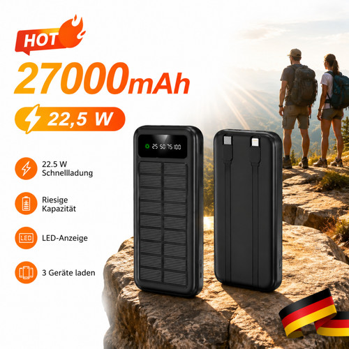 Solar power bank 27000mah - solar,