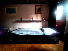 Camera stile Vecchia Marina: Letto +materasso + armadio e mensola in mogano