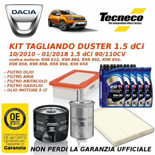 Kit tagliando per dacia duster - kit,