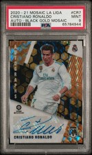 CRISTIANO RONALDO Panini Mosaic La Liga 2020/21–Black Gold Auto/5–PSA9 POP1!