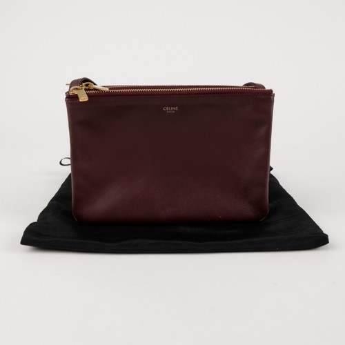 Celine burgundy leather trio - leather,