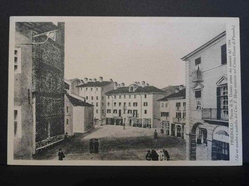 Cartolina pinerolo piazza - piazza, san