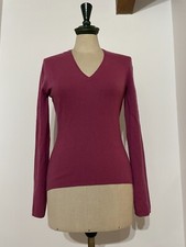 BALLANTYNE 100% Cashmere Maglia Sweater Jumper Donna scollo a V size 36 