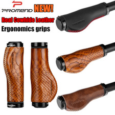 Manopole di bloccaggio ergonomiche in vera pelle bici mtb retrò vintage manubrio impugnature 
