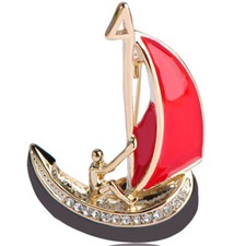 Spilla fermaglio Barca a Vela strass brillantini accessorio bijoux regalo donna 