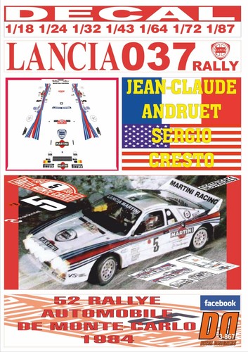 Decal lancia 037 - 037, rally