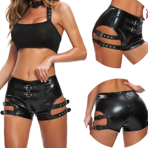 Mini pantaloncino donna lucido