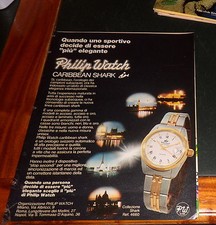 Advertising Italian Pubblicità Werbung '77 PHILIP WATCH OROLOGIO CARRIBEAN SHARK