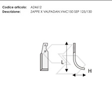 20 x ZAPPETTE ZAPPE MOTOZAPPA MOTOCOLTIVATORE VALPADANA VMC 150 H74 L217 45x6