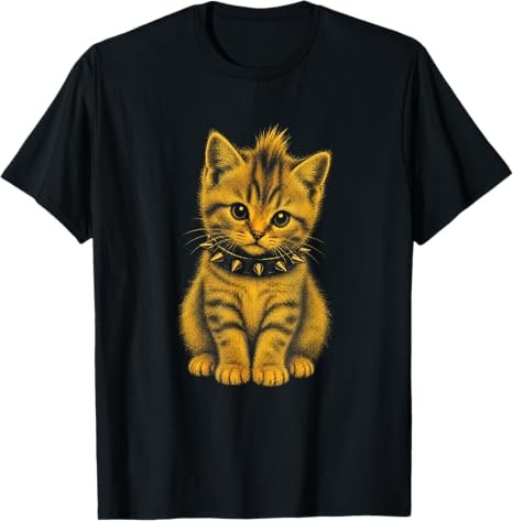 Shirt gatto punk rock - gatto,