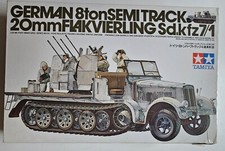 Tamiya 1/35 Military German 8T Semi Track Model Kit 20mm Flakvierling Sd.kfz 7/1
