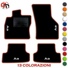 QUEMAR Kit Tappetini Auto per AUDI A3 8V e Hybrid 2012-19 Tappeti con 4 Ricami