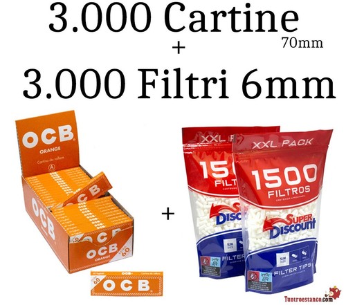 000 cartine ocb - 3.000, arancione