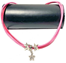 Collana donna in pelle con ciondolo catenina girocollo collarino lunga 40 cm