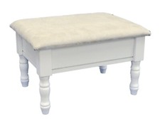 Poggiapiedi in legno bianco