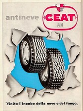 PUBBLICITA' 1954 CEAT GOMME AUTO PNEUMATICI AN ANTINEVE GELO FANGO TORINO PNEUS