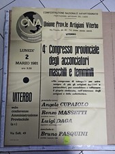 Manifesto Viterbo 1981 Cna Artigiani Massetti Daga