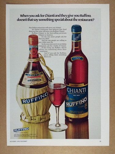 Ruffino chianti wine 1972 - chianti,