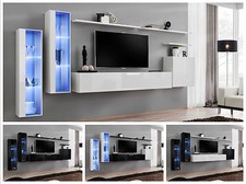 Parete attrezzata soggiorno parete armadio SWITCH XI lucido PVC push click LED