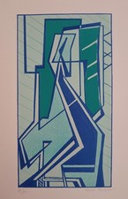 Mario Radice - Litografia,  Composizione blu/verde - es. 29/90 - 1974