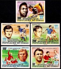 Congo 1978 Calcio Vincitori Argentina Pelé Kopa Bobby Moore Facchetti Ovpr MNH/1