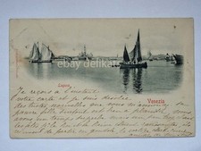 VENEZIA laguna barche a vela vecchia cartolina barca boat pescatori fisherman