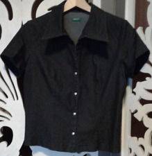 Camicia mezze maniche jeans blu Benetton tg. M