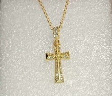 COLLANA UNISEX CON CROCIFISSO DECORATA CON STRASS