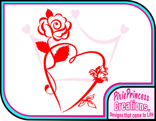 Adesivo vinile cuore rosa