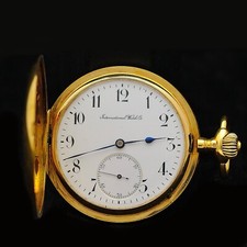 Iwc Pocket 18 kt gold 52 mm  manual  serviced + box