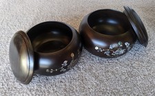 Pair of Hardwood Bowls with