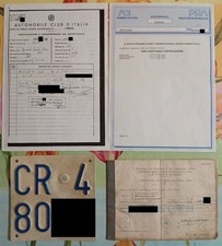 Targa CR libretto originale visura Lambretta DL 125 del 1969 radiata d'ufficio