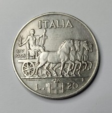 RARE R3 Pièce Argent, 20 Lire