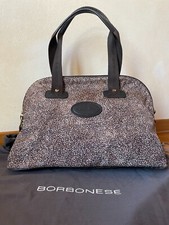 borsa a spalla Borbonese tessuto fantasia marrone nuova