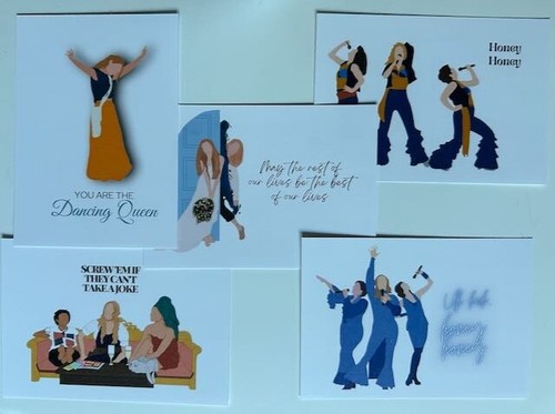 Mamma mia themed postcard - themed, set