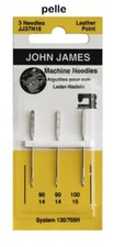 AGHI AGO PER MACCHINA CUCIRE PER PELLE PELLI - JOHN JAMES -  (3 AGHI ) 1 CONF