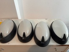 4 Applique da parete/plafoniere ovali da esterno/interno – vetro opalino 