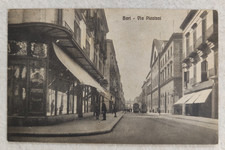 cartolina bari via piccinni animata viaggiata 1914 formato piccolo