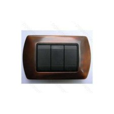 PLACCA BTICINO LIVING INTERNATIONAL COMPATIBILE IN METALLO 3 4 7 MODULI RAME ANT