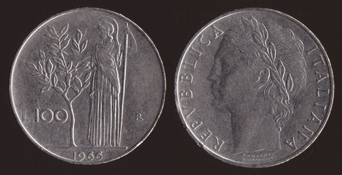 100 lire 1966 - lire, italia