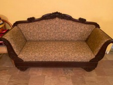 divano a barca Carlo X metà-fine 800 in tessuto