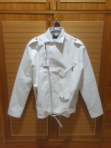Giubbino pelle bianco - pelle,