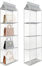 F&D Home Organizzatore Armadio per Borse, in Tessuto Non Tessuto e Rete, Grigio