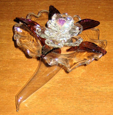 BOUQUET CORNUCOPIA con Fiore in vetro soffiato con strass - vintage