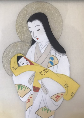 Quadro dipinto seta madonna - su,