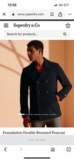 Superdry Commodity Edition Cappotto Doppiopetto Navy Pea Slim Fit Taglia S