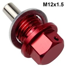 TAPPO SCARICO COPPA OLIO MOTORE MOTO AUTO VITE ROSSO MAGNETICO M12x1.5 RONDELLA